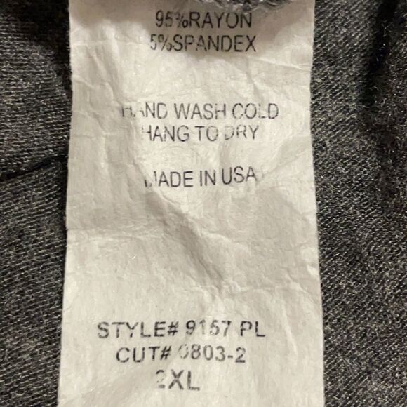 Cool Melon comfortable grey with blue & white star print raglan sleeves size 2X - Picture 7 of 7